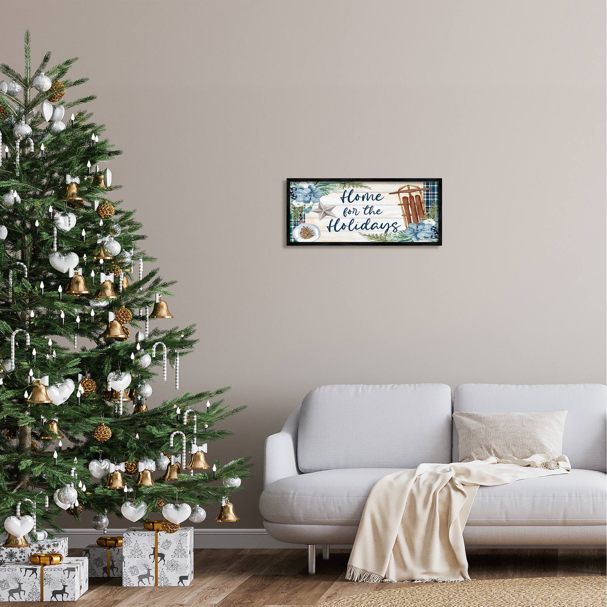 Stupell Industries Home For The Holidays Tartan Framed Giclee Art